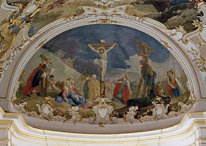 Ceiling painting "The Crucifixion" by Livio Retti in the order chapel at Ludwigsburg Residential Palace