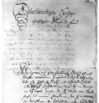 Brief von Wilhelmine von Grävenitz an Herzog Eberhard Ludwig von 1731