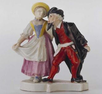 Pärchen aus Ludwigsburger Porzellan, Keramikmuseum im Residenzschloss Ludwigsburg