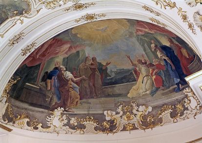 Deckengemälde „Ausgießung des Heiligen Geistes“ von Livio Retti in der Ordenskapelle des Residenzschlosses Ludwigsburg
