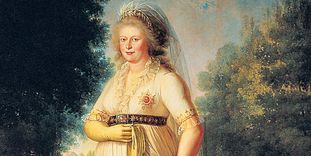 Königin Charlotte Mathilde auf einem Gemälde von Philipp Friedrich Hetsch, um 1800