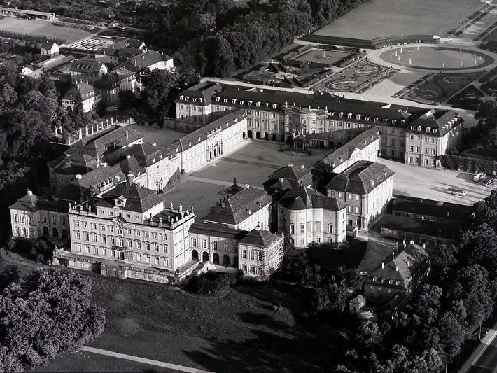 Residenzschloss Ludwigsburg, Luftaufnahme 1958