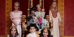 Children in historic costumes at Ludwigsburg Residential Palace