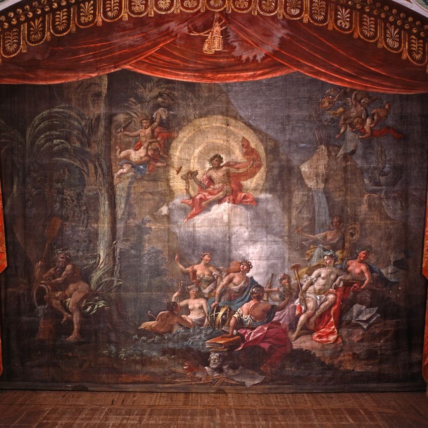 Residenzschloss Ludwigsburg, Detail, Schlosstheater, Vorhang, Motiv von Luca Colomba