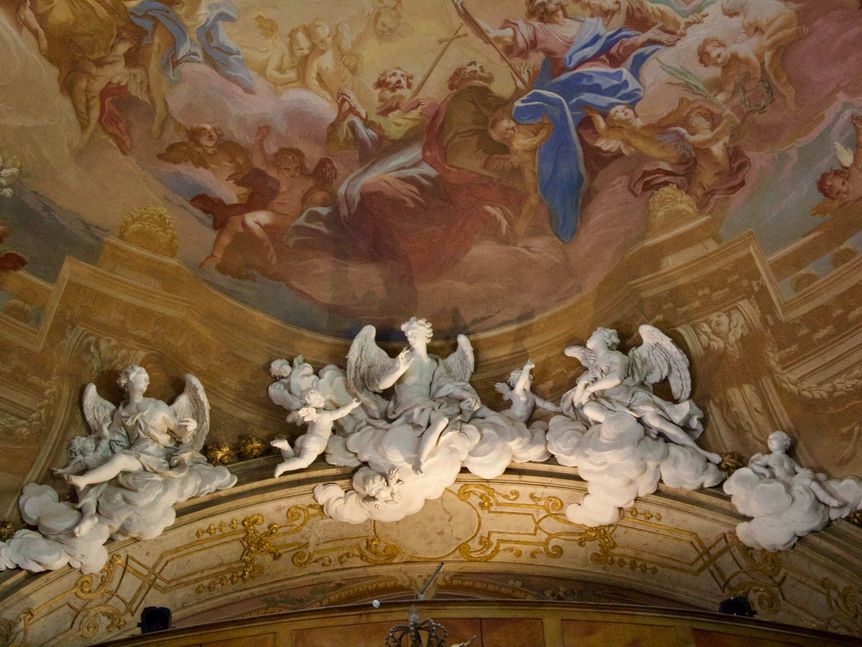 Residenzschloss Ludwigsburg, Detail, Schlosskirche, Deckenfresko