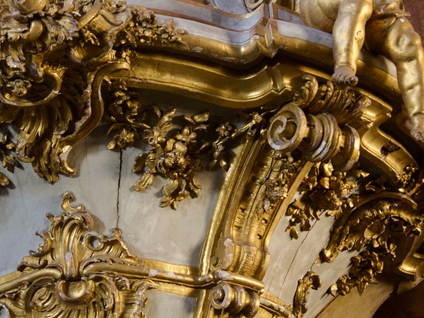 Residenzschloss Ludwigsburg, Detail, Kanzel Schlosskirche