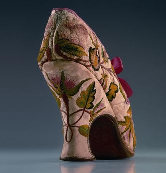 Baroque lady's shoe in the fashion museum at Ludwigsburg Residential Palace