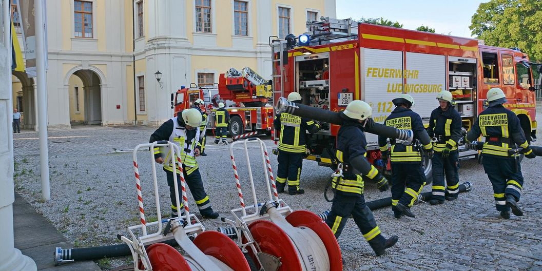 Residenzschloss Ludwigsburg, Probefeuerwehreinsatz 