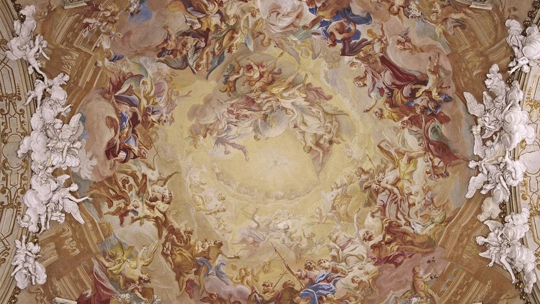 Detail of the ceiling painting in the palace chapel at Ludwigsburg Residential Palace