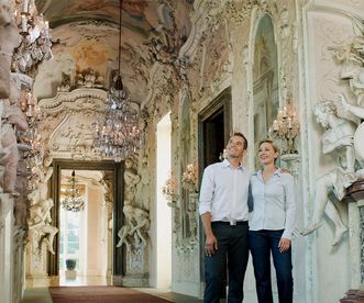 Besucher im Residenzschloss Ludwigsburg