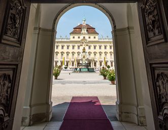 View of the palace courtyard at Ludwigsburg Residential Palace