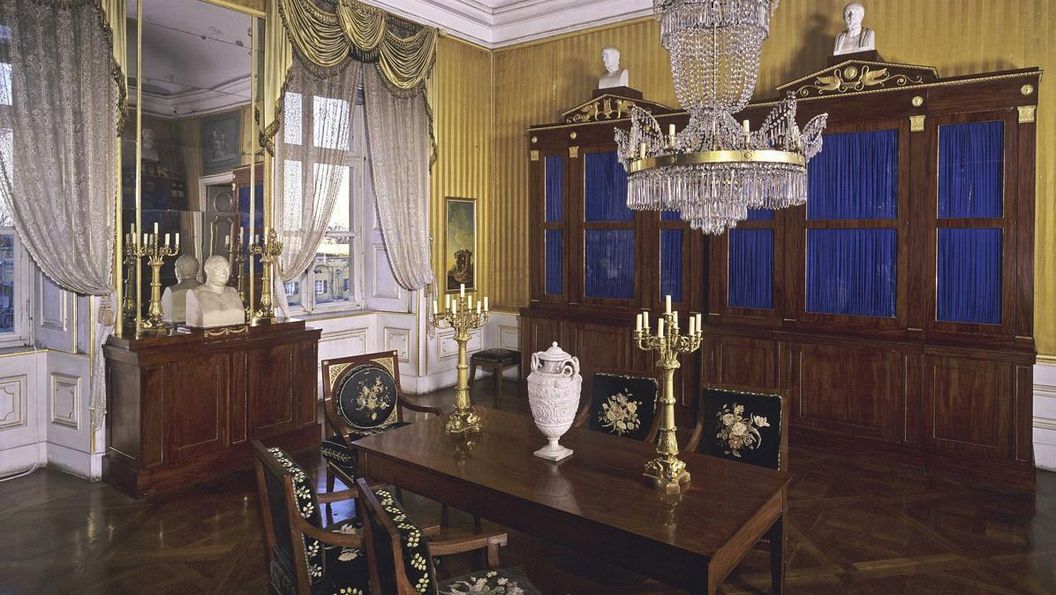 Queen Charlotte Mathilde's library or reading room in the new central building
