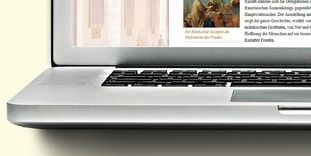 Detail einer Notebook-Tastatur.